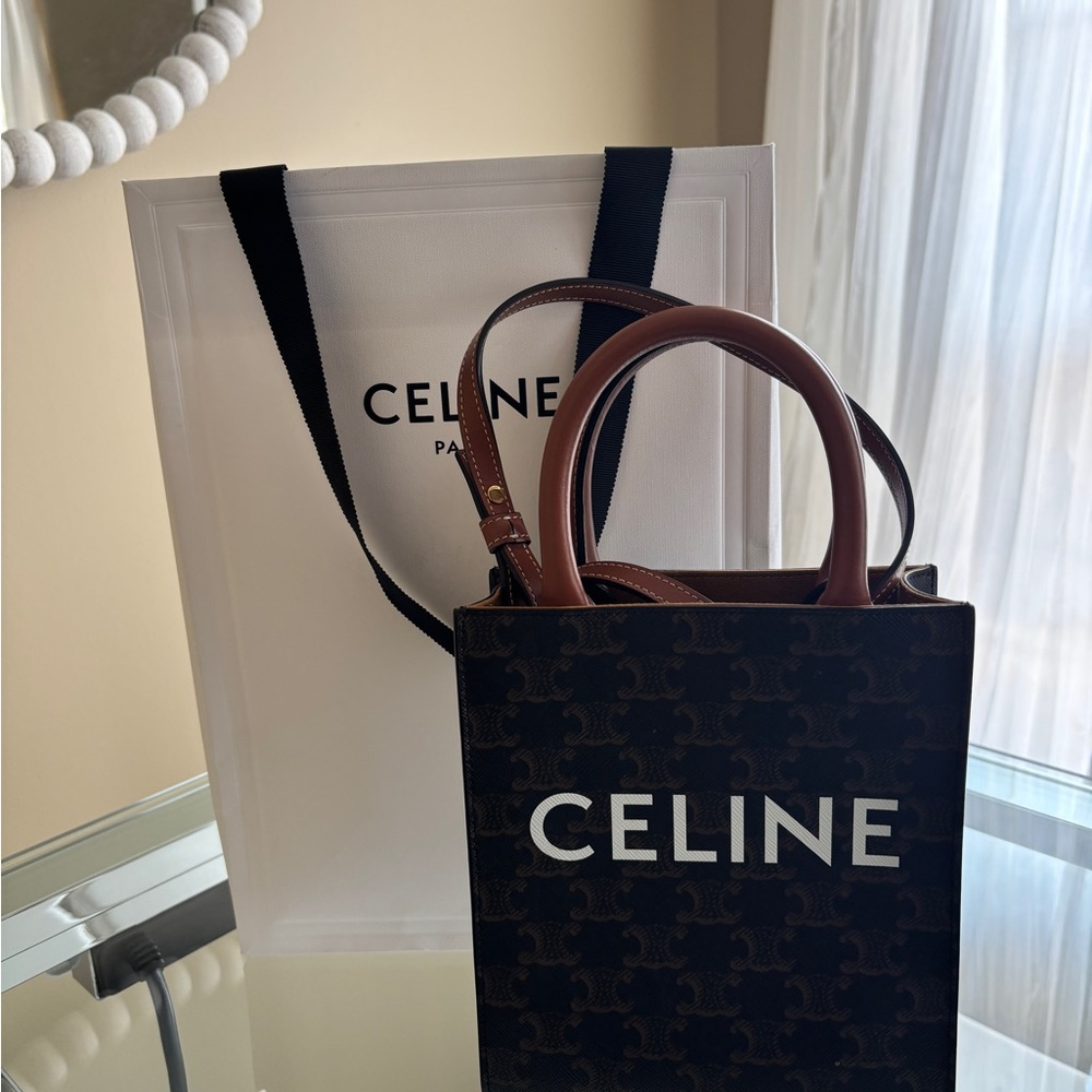 Celine Brown Monogram Tote Bag
